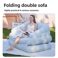Sofá Inflable Automático para Exteriores, Silla de Descanso Portátil, Cama Plegable de Material Flocado, Modelo para Camping