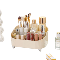 Boîte à maquillage de coiffeuse de bureau avec couvercle en plastique pour le rangement des rouges à lèvres et le tri des articles divers en dortoir, modèle JG8069-2