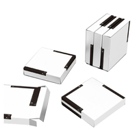 Boîte Cadeau Luxe - Style Piano Noir et Blanc, Emballage en Papier Artistique Écologique, Gaufrage, Doublure en Mousse, Matériaux Recyclés, Chaussettes