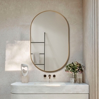 WINER M&G Runway LED 45 °   Miroir de salle de bain intelligent à éclairage arrière avec cadre en alliage d'aluminium à bord incliné, miroir de maquillage tactile