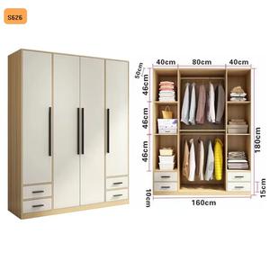 <span class=keywords><strong>Armoire</strong></span> de rangement de style moderne simple, réglable, multi-niveaux, meubles de chambre à coucher, économiques, assemblés, panneaux en bois - Product Image 6