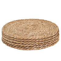 Sets de table tissés en rotin, sous-plats en jonc de mer, sets de table ronds en rotin, assiettes de présentation rondes en rotin