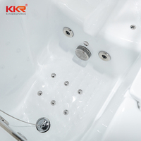 Baignoire pour personnes âgées, baignoire pour personnes âgées, bain à remous sûr, Massage acrylique blanc, accessoire personnalisé