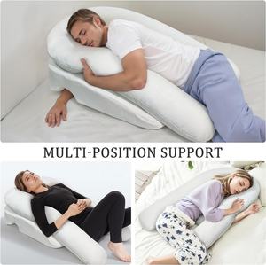 Almohada de soporte para el cuerpo del durmiente lateral en forma de U ergonómica grande con orificio para el brazo para el dolor de cuello y hombros en adultos, <span class=keywords><strong>reflujo</strong></span> ácido, alivio de ERGE - Product Image 5