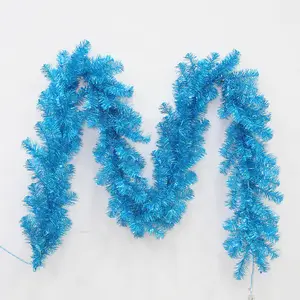 Factory Price 270cm*25cm Blue Artificial Premium Christmas Garland For Outdoor And Indoor