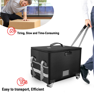 Bolsa de documentos A4, caja organizadora de almacenamiento de archivos, material ignífugo, forma de caja de letras con ruedas, cremallera y cerradura - Product Image 6