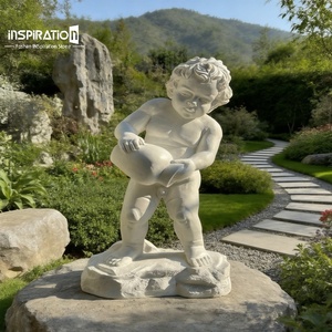 Statue de lancer de disque en pierre préfabriquée pour l'affichage des récompenses des clubs sportifs, statue de personnage européen en pierre coulée, sculpture de villa en pierre artificielle - Product Image 1