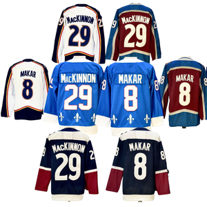 Camisetas de Hockey de los Colorado Avalanche para Hombre, MacKinnon 29, Makar 8, Cosidas, Transpirables, de Secado Rápido - Product Image 1