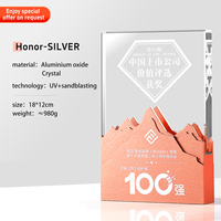 Trophées personnalisés en métal cristal haut de gamme Creative New Unique Design Trophy avec photo pour les Souvenirs d'entreprise