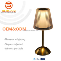 Senya-Pro Vintage Gold Table Lamp Battery Operated LED Crystal Shade Touch Control Night <strong>Light</strong> Wedding Party Centerpiece