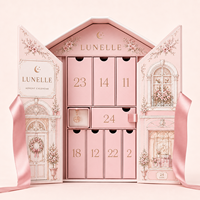 Boîte-cadeau de calendrier de l'avent rigide à double porte de luxe personnalisée pour 24 jours, pour les produits de soin de la peau, les cosmétiques, les bougies, l'emballage