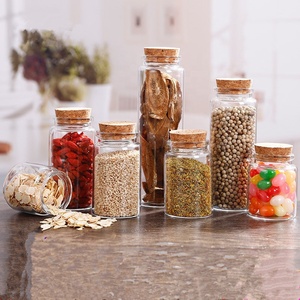 50ml-240ml Candy Food Borosilicate Glass Storage Jar With Cork lid
