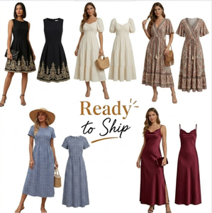 Vestidos de Verano Holgados con Hombros Caídos y Textura Jacquard, Estilo Urbano de Uso Dual, Surtido Aleatorio, Paquete Consolidado para Envío - Product Image 1