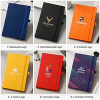 Carnet promotionnel portable en cuir PU A5 avec logo personnalisé, couverture rigide et bande élastique – Meilleure vente