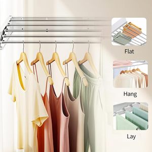 <b>Wall</b> <b>Mounted</b> Foldable <b>Clothes</b> Drying Rack Retractable Laundry Hanger Balcony <b>Clothes</b> <b>Airer</b> - Product Image 3