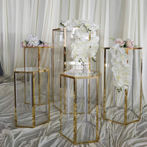 Acrylic Round Cylinder Pedestal White and Black Acrylic <strong>Plinths</strong> Display <strong>Stand</strong> for Wedding - Product Image 5