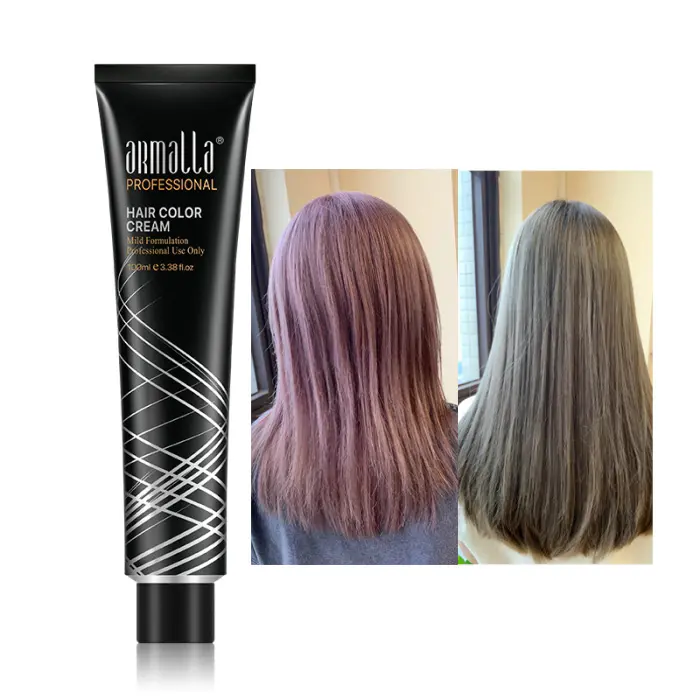 Armalla krim warna rambut permanen, krim pewarna rambut profesional, warna amonia rendah