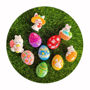 ใหม่งานฝีมืออีสเตอร์เรซินหลังแบนรูปการ์ตูนกระต่ายไข่หลากสี DIY เคสโทรศัพท์มือถือเครื่องประดับเครื่องประดับ - Product Image 6