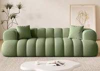 Canapé modulaire en tissu de laine d'agneau blanc minimaliste de style crème moderne 1 2 3 places pour salon
