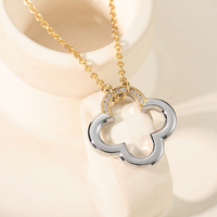 Collier personnalisé Mylove trèfle à quatre feuilles en argent sterling 925 plaqué or 14 carats avec zircon pour femme, idéal pour fiançailles, mariage et fêtes