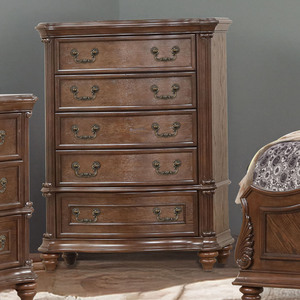 Bedroom Furniture Set - Dark <b>Walnut</b> Finish, 3-<b>Drawer</b> Nightstand - Product Image 3