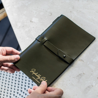 Couvertures de menu personnalisées en cuir PU avec sangle, porte-menu en cuir pour restaurant, café, bar, hôtel