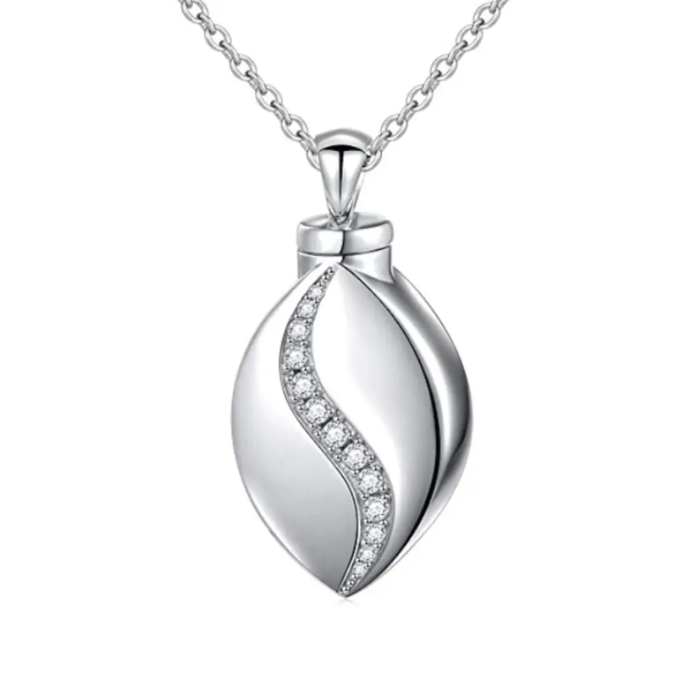 Kalung guci untuk abu baja tahan karat perhiasan kremasi tetesan dengan perhiasan Memorial pengisi corong kristal