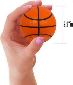 Ballon anti-stress en forme de ballon de basket en mousse PU avec impression de logo personnalisé, jouet promotionnel pour le sport - Product Image 4