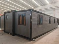 Maison préfabriquée modulaire mobile à double aile extensible, personnalisable en usine, de 2 à 6 chambres, pour bureau, design moderne