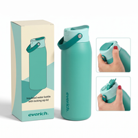 Gourde isotherme en acier inoxydable 304 316 personnalisée à double paroi avec poignée pour les sports de plein air et les voyages