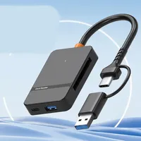 Lector de Tarjetas Externo Multifuncional 8 en 1, USB 3.0 Tipo C, Adaptador de Tarjetas de Memoria SD, TF, CF, MS, Transmisión de Alta Velocidad de 5 Gbps