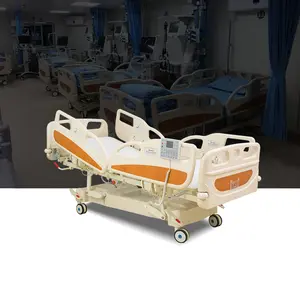 Fabricante de fábrica Muebles de hospital Cama de enfermería Eléctrica 5 Funciones UCI Cama de hospital con función de balanza de peso CPR