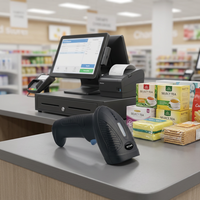 Escáner de Código de Barras 2D Inalámbrico CQH20, Lector de Códigos de Barras Portátil con Conexión por Cable, Escaneo Automático, Compatible con PDF417, para iOS y Android