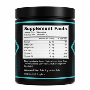 Gummies véganes biologiques multivitaminées, multiminérales et électrolytes à faible teneur en sucre pour adultes – Compléments sportifs pour améliorer l'immunité - Product Image 6