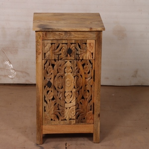 Premium Wooden Bedside Table Bedroom Storage Cabinet with Smooth Drawer Design Contemporary Furniture for Residential Interiors - Product Image 5