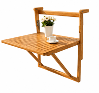 Table de balcon TORONTO, plusieurs couleurs, pour balcons d'appartements et usage extérieur, fonction pliable, dimensions 700 x 590 mm