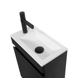 <span class=keywords><strong>Miroir</strong></span> LED Moderne Noir Mat 400mm Résistant à l'Eau Meuble Vasque <span class=keywords><strong>de</strong></span> <span class=keywords><strong>Salle</strong></span> <span class=keywords><strong>de</strong></span> <span class=keywords><strong>Bain</strong></span> Suspendu Mini Appartement - Product Image 5