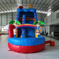Toboggan aquatique gonflable de haute qualité sur le thème de la cocotier, taille personnalisable, parc aquatique gonflable pour enfants, fête de piscine en plein air