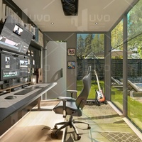 Oficina Prefabricada Modular para Patio Trasero, Estudio, Oficina Inteligente, Espacio de Trabajo Personalizado para Trabajo Remoto