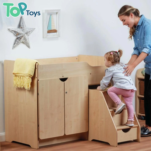 Table à langer multifonctionnelle en bois à hauteur réglable, pliable, écologique, pour hôpital, gymnase, maternelle, garderie, crèche - Product Image 2