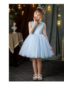 ชุดเด็กผู้หญิงสำหรับงานแต่งงาน งานวันเกิด อายุ 14 ปี กระโปรงฟูฟ่องผ้าทูลล์ ประดับลูกปัดลายจุด โพลีเอสเตอร์ ODM - Product Image 6