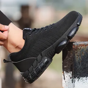 2024 yeni şık rahat çelik ayak koruyucu iş ayakkabısı kaymaz Sneakers Anti-smashing endüstriyel hava spor güvenlik ayakkabıları