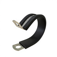 Collier de serrage en forme de R en acier inoxydable 304 avec coussinets en caoutchouc pour câbles et tubes de compresseur d'air et de conduites pneumatiques