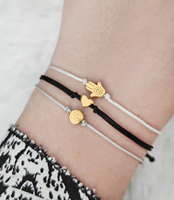 Bracelets en acier inoxydable avec breloques personnalisées, bracelet réglable en corde, Hamsa, cœur, étoile, couronne, cadeau pour femme, fille, à porter au quotidien