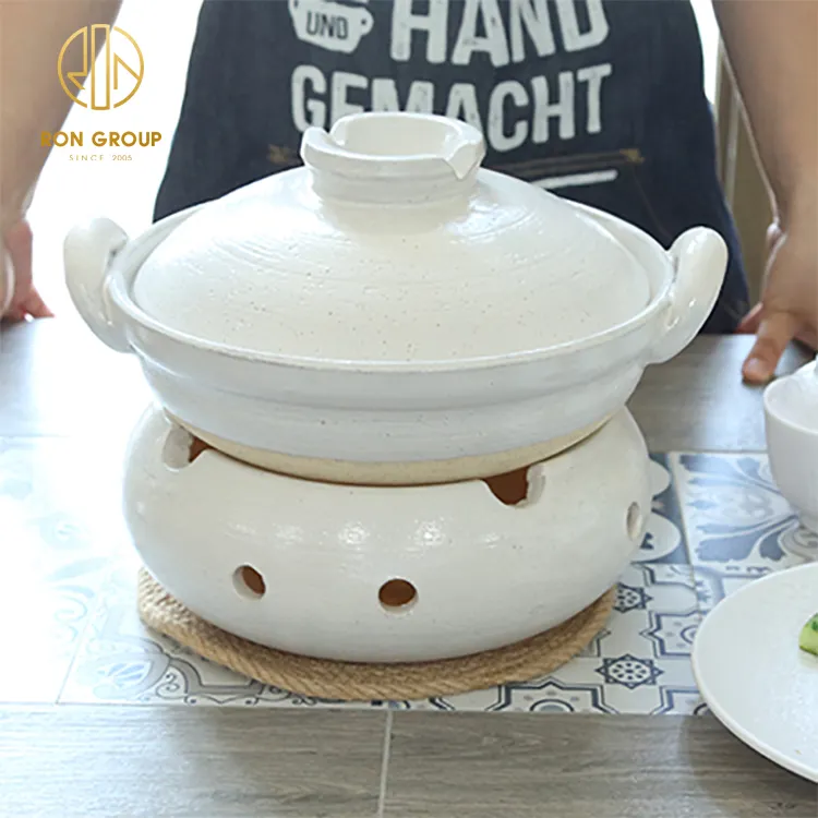 耐熱大容量キッチン用品食品グレード中国テラコッタ鍋キャセロールセット土鍋調理器カバー付き