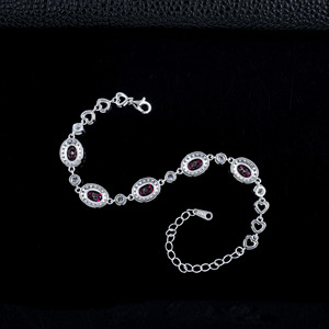 Pulsera de Plata de Ley S925 con Zafiro Padparadscha, Adorno de Piedras Preciosas de Colores de Alta Gama, Pulsera de Joyería al por Mayor - Product Image 4