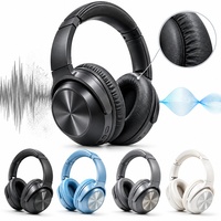 Casque audio supra-auriculaire à réduction de bruit active (ANC) de haute qualité avec logo personnalisé, 4 micros ANC, hybride filaire et sans fil