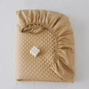 Lenzuolo con Angoli in Cotone Kaki Tinta Unita Elastico per Letto Adulti Tutte le Stagioni Grado A - Product Image 1