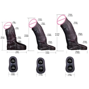 ปลอกอวัยวะเพศชายแบบซิลิโคน OS-AHJ5025 รุ่น Realistic Penis Enlargement สีดำ แบบกลวง ใช้ซ้ำได้ ของเล่นทางเพศสำหรับคู่รัก ช่วยชะลอการหลั่ง - Product Image 1