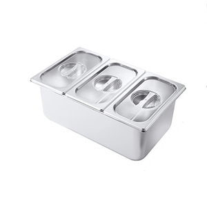 Bac de service double couche en acier inoxydable 1/1 GN avec ensemble de bacs 1/3 GN pour la restauration en gros - Product Image 2